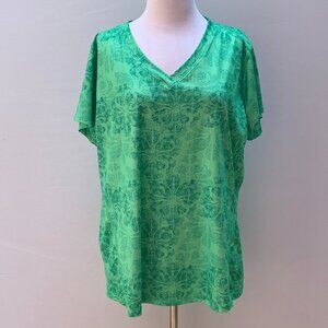 REI Activewear Floral Green Top Size XL